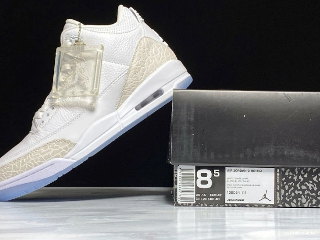 White Retro 136064-111 Air Triple Jordan 3 0904